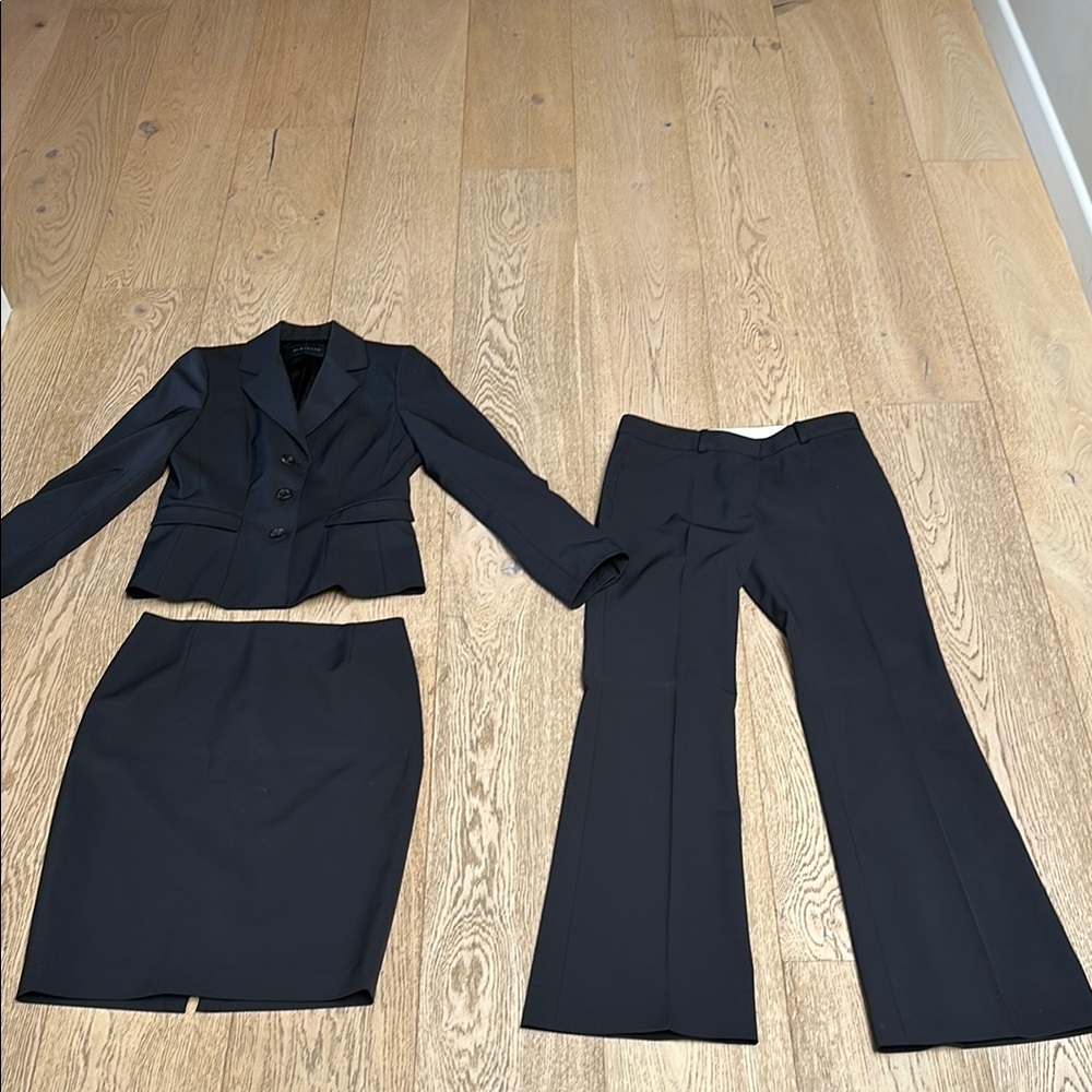 Black Blazer, Skirt, and Pants Set